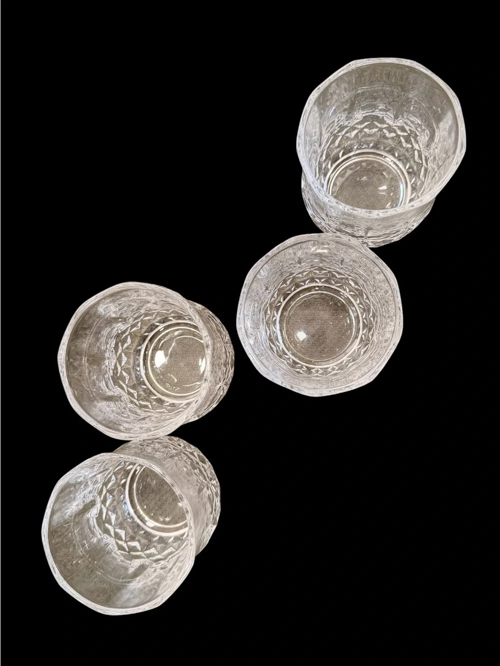 Set of 4 Cristal d’Arques Longchamp Crystal Rocks Glasses